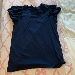 Crewcuts girls navy ruffle top